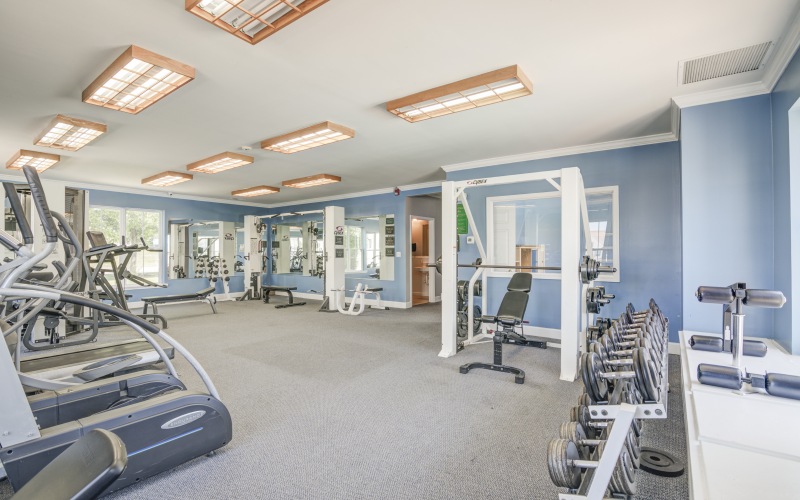 Large fitness center with ample equipment